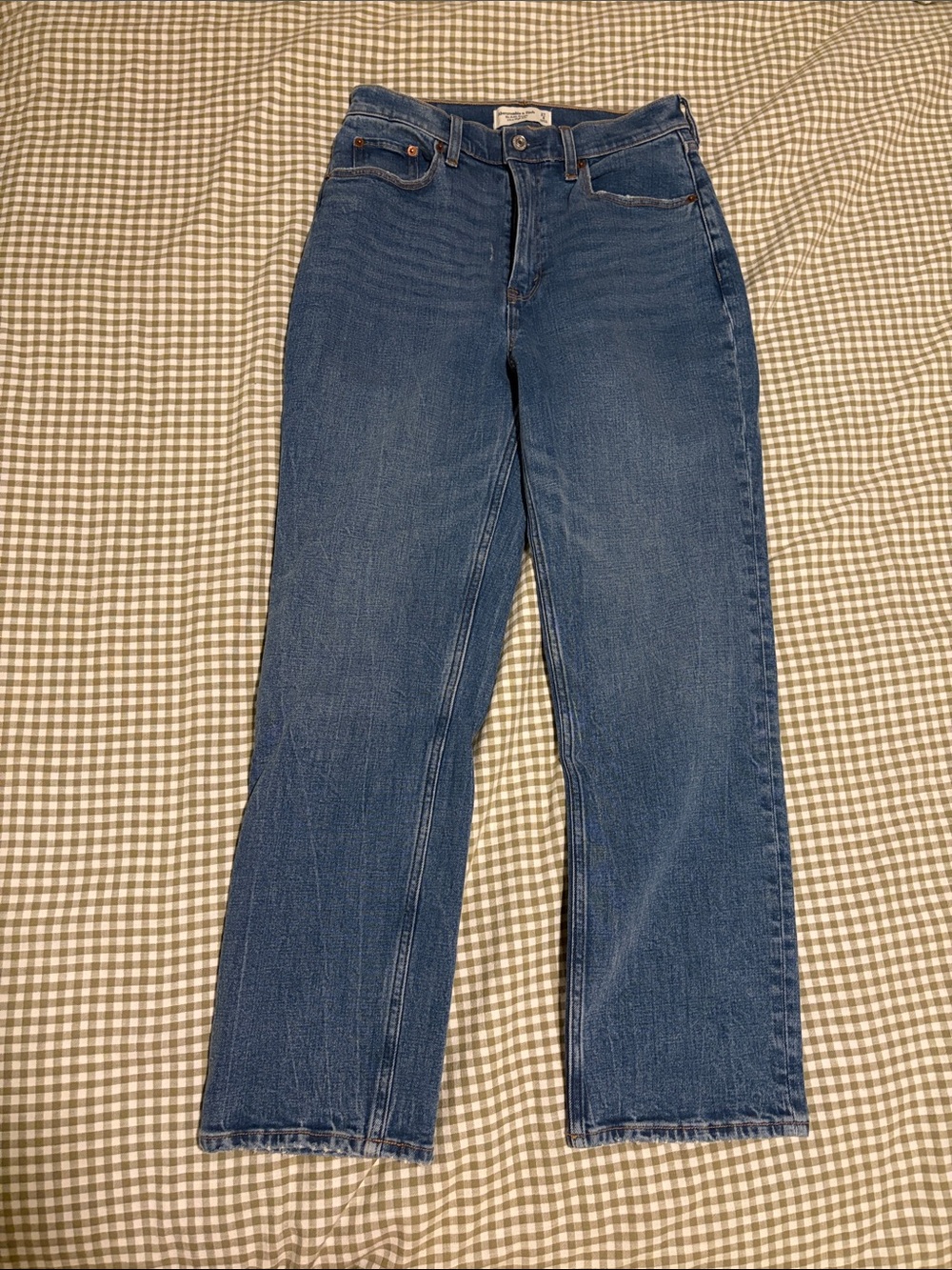 Abercrombie & Fitch Classic Straight-Leg Denim Jeans — Deep Blue Wash